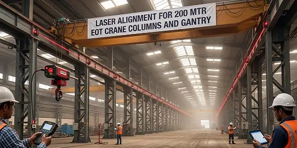 Laser Alignment for 200 Mtr EOT Crane